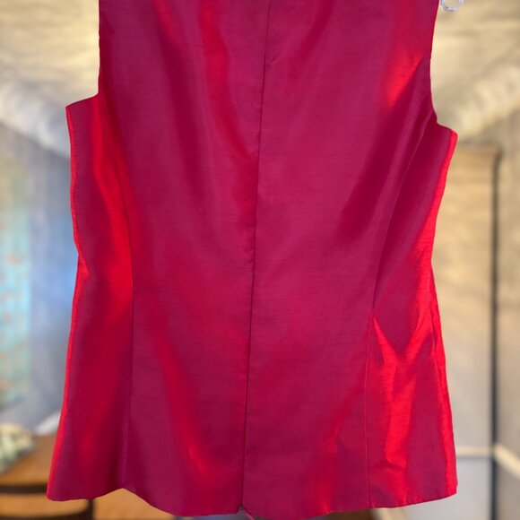 NWOT Vintage Jackie Jon New York Red Faux Raw Silk Blazer Set. Size 6 - Picture 5 of 8